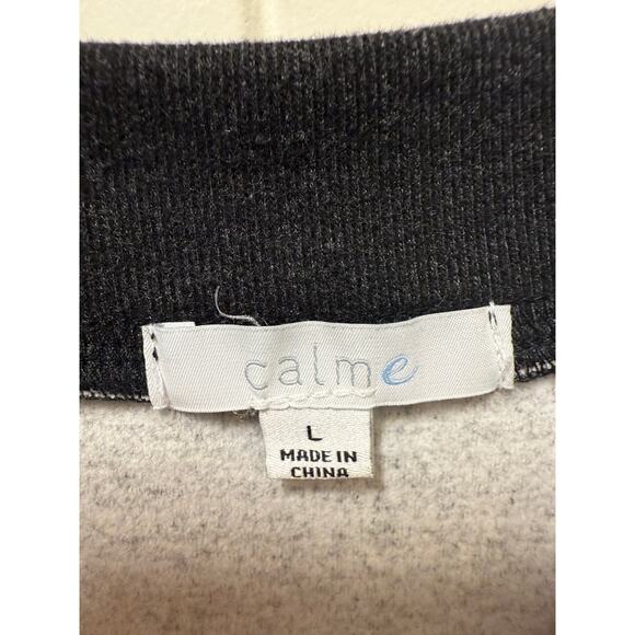 Johnny Was Calme Mockneck Cozy Sweatshirt Women Large Black Gray - Picture 2 of 5